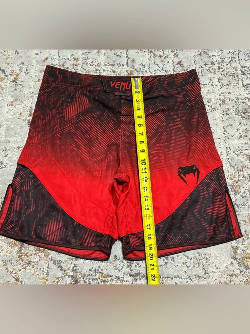 Venum Fight Team MMA kickboxing shorts Size Large black red